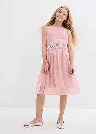 Chiffon meisjes jurk met paillettenband, bonprix