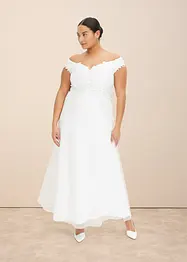 Trouwjurk met carmenhals en kant, bonprix