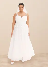 Trouwjurk van zachte tule met kant, bonprix