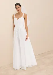 Trouwjurk van zachte tule met kant, bonprix