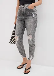 Mom jeans met destroyed effecten, high waist, bonprix