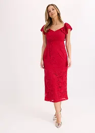 Jurk van kant met draperie bij de mouwen, bonprix