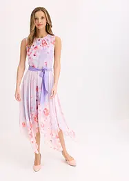 Chiffon jurk met een puntvormige zoom en striklint, bonprix