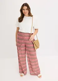 Zachte jersey broek in gehaakte look, bonprix