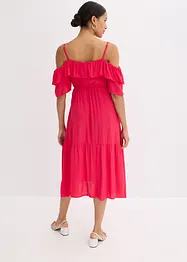 Jurk met volants van gestructureerde viscose, bonprix