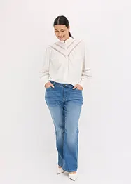 Blouse met linnen en gehaakte inzetstukken, bonprix