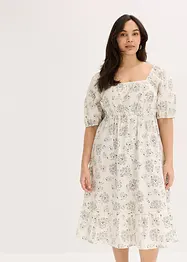 Midi jurk met pofmouwen, bonprix
