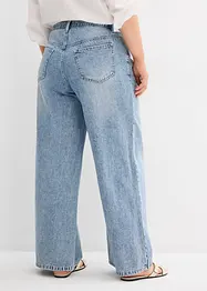 Wide leg jeans, mid waist, low stretch, bonprix