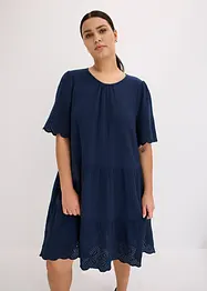 Mousseline jurk met broderie anglaise, bonprix