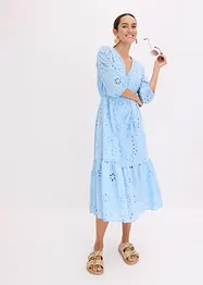 Midi jurk met broderie anglaise, bonprix