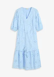 Midi jurk met broderie anglaise, bonprix