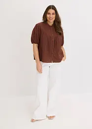 Mousseline blouse met korte mouwen, bonprix