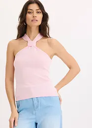 Gebreide haltertop van zachte viscose, bonprix