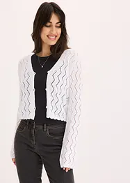 Kort vest in gehaakte look, bonprix