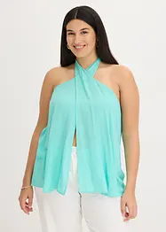 Blousetop met halternek van gestructureerde viscose, bonprix