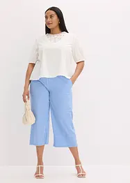 Blouse met korte mouwen en kant, bonprix