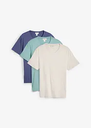 T-shirt met V-hals (set van 3), bonprix