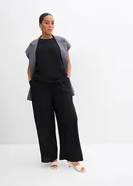 Broek van gestructureerde viscosemix, bonprix
