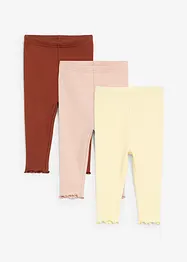 Baby legging met volants van biologisch katoen (set van 3), bonprix