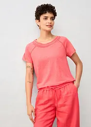 Shirt van puur linnen met kant, bonprix