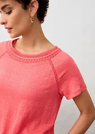 Shirt van puur linnen met kant, bonprix