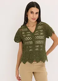 Cropped crochet vest, bonprix
