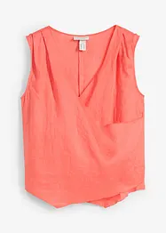 Linnen blousetop in wikkellook, bonprix