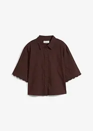 Cropped overhemdblouse met zijde, bonprix