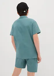 Shirt met korte mouwen en opstaande kraag van zachte mousseline, bonprix