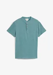 Shirt met korte mouwen en opstaande kraag van zachte mousseline, bonprix