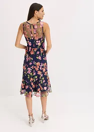 Midi jurk met bloemenborduursel, bonprix