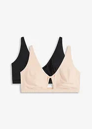 Bralette van katoen (set van 2), bonprix