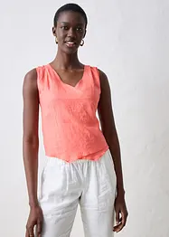 Linnen blousetop in wikkellook, bonprix