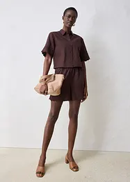 Cropped overhemdblouse met zijde, bonprix