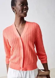 Ajour-vest met linnen, bonprix