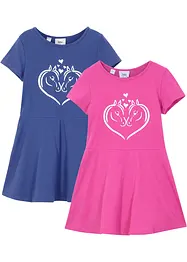 Jersey jurk (set van 2) van biologisch katoen, bonprix