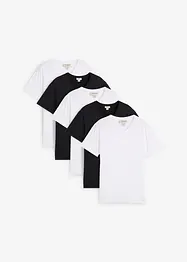 T-shirt met V-hals (set van 5), bonprix
