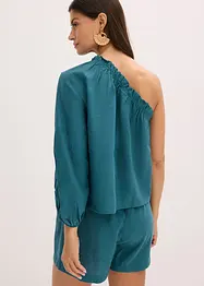 One-schouder blouse met linnen, bonprix