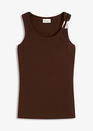 Geribde top met decoratieve gesp, bonprix