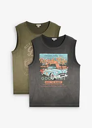 Muscle shirt in gewassen look (set van 2), bonprix