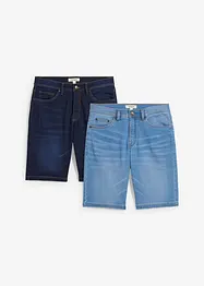 Sweat jeans bermuda, slim fit (set van 2), bonprix