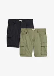 Stretch cargo bermuda (set van 2), regular fit, bonprix