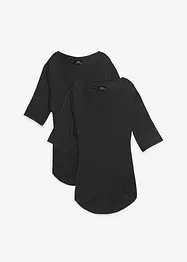 Longshirt van zachte viscose (set van 2), bonprix