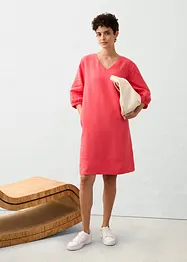 Korte jurk van puur linnen, 3/4 mouw, bonprix