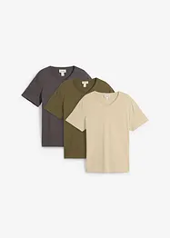 T-shirt met V-hals (set van 3), bonprix