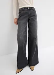 Wide leg jeans, mid waist, low stretch, full length, bonprix