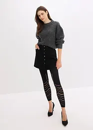 Legging met comfort tailleband en broderie anglaise 80 DEN, bonprix