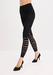 Legging met comfort tailleband en broderie anglaise 80 DEN, bonprix