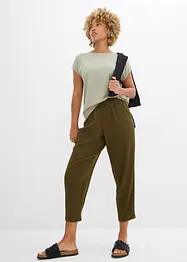 Wijde jersey broek van crêpe, cropped, bonprix