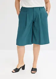 Wijde bermuda met bandplooien, bonprix